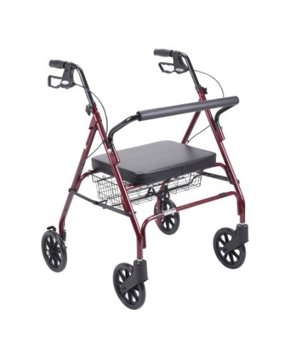 Bariatric 4 Wheel Rollator drive™ Go-Lite Red Steel Frame